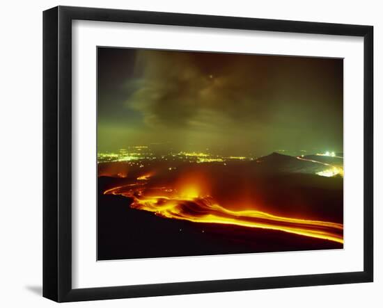 Lava Flow from the Monti Calcarazzi Fissure on the Flank of Mount Etna in 2001 Sicily, Italy-Robert Francis-Framed Photographic Print