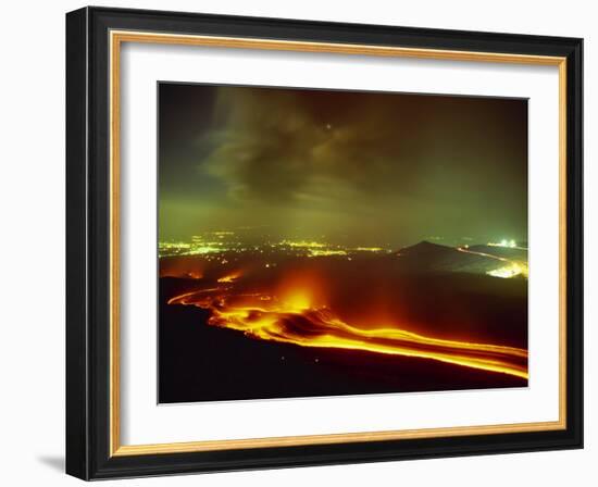 Lava Flow from the Monti Calcarazzi Fissure on the Flank of Mount Etna in 2001 Sicily, Italy-Robert Francis-Framed Photographic Print