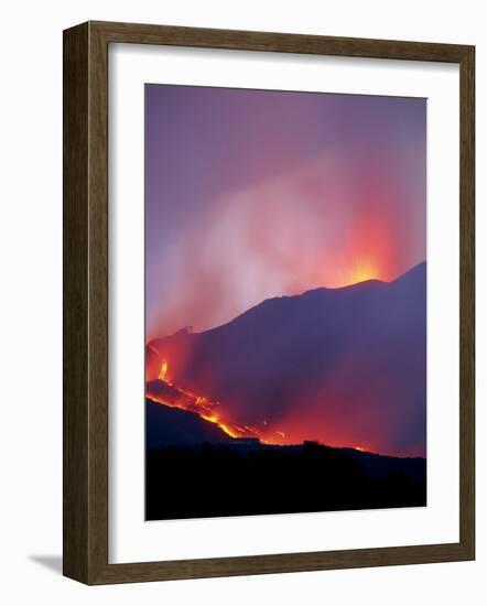 Lava Flow from the Piano Del Lago Cone, Mount Etna During the 2001 Eruptions, Sicily, Italy-Robert Francis-Framed Photographic Print