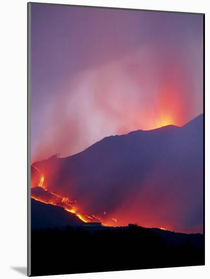 Lava Flow from the Piano Del Lago Cone, Mount Etna During the 2001 Eruptions, Sicily, Italy-Robert Francis-Mounted Photographic Print