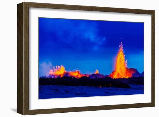 Lava Fountains at the Holuhraun Fissure Eruption Near Bardarbunga Volcano, Iceland-null-Framed Photographic Print