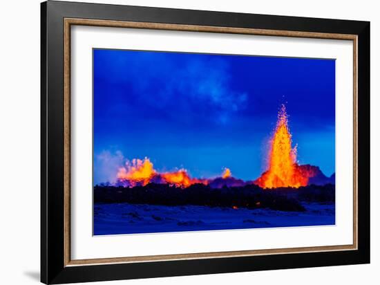 Lava Fountains at the Holuhraun Fissure Eruption Near Bardarbunga Volcano, Iceland-null-Framed Photographic Print