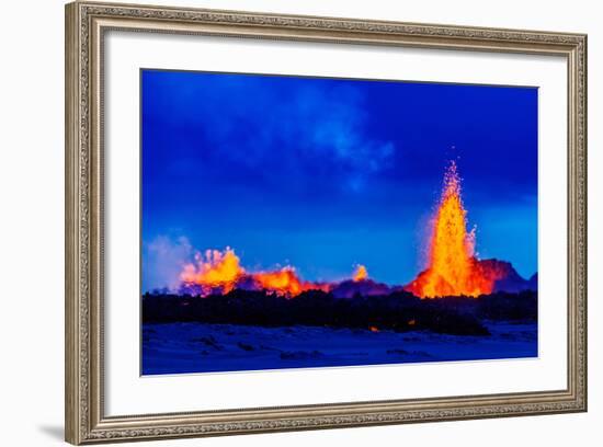 Lava Fountains at the Holuhraun Fissure Eruption Near Bardarbunga Volcano, Iceland-null-Framed Photographic Print