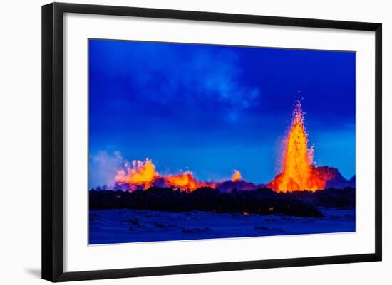 Lava Fountains at the Holuhraun Fissure Eruption Near Bardarbunga Volcano, Iceland-null-Framed Photographic Print