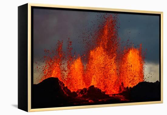 Lava Fountains at the Holuhraun Fissure Eruption Near Bardarbunga Volcano, Iceland-null-Framed Stretched Canvas