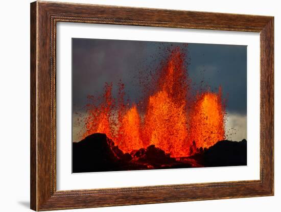 Lava Fountains at the Holuhraun Fissure Eruption Near Bardarbunga Volcano, Iceland-null-Framed Photographic Print