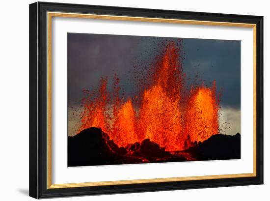 Lava Fountains at the Holuhraun Fissure Eruption Near Bardarbunga Volcano, Iceland-null-Framed Photographic Print