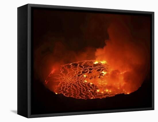 Lava Lake in Pit Crater, Nyiragongo Volcano, Democratic Republic of Congo-Stocktrek Images-Framed Premier Image Canvas