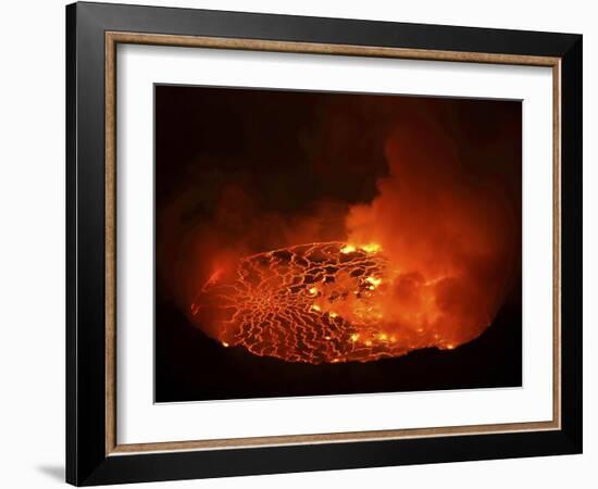 Lava Lake in Pit Crater, Nyiragongo Volcano, Democratic Republic of Congo-Stocktrek Images-Framed Photographic Print