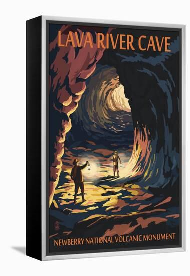 Lava River Cave - Lava Lands, Oregon-Lantern Press-Framed Stretched Canvas