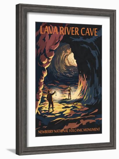 Lava River Cave - Lava Lands, Oregon-Lantern Press-Framed Art Print