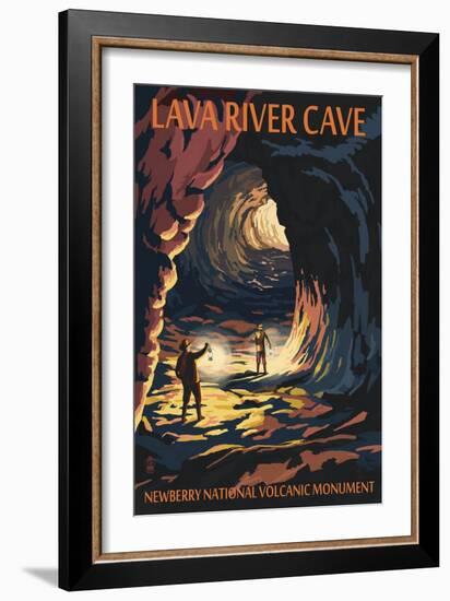 Lava River Cave - Lava Lands, Oregon-Lantern Press-Framed Art Print