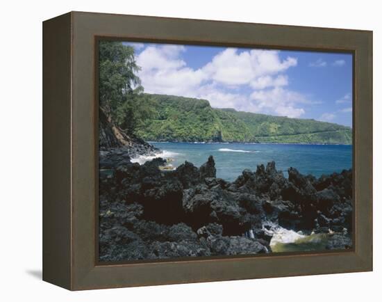 Lava Rock Along Keanae Peninsula-James Randklev-Framed Premier Image Canvas