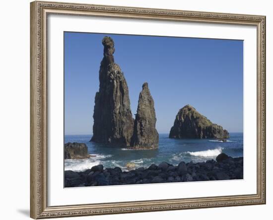 Lava Rock Columns Thrusting Upwards Out the Ocean Floor, Northern Madeira, Portugal, Atlantic Ocean-James Emmerson-Framed Photographic Print