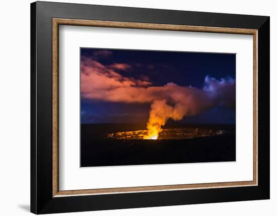 Lava Steam Vent Glowing at Night in Halemaumau Crater, Hawaii Volcanoes National Park, Hawaii, Usa-Russ Bishop-Framed Photographic Print