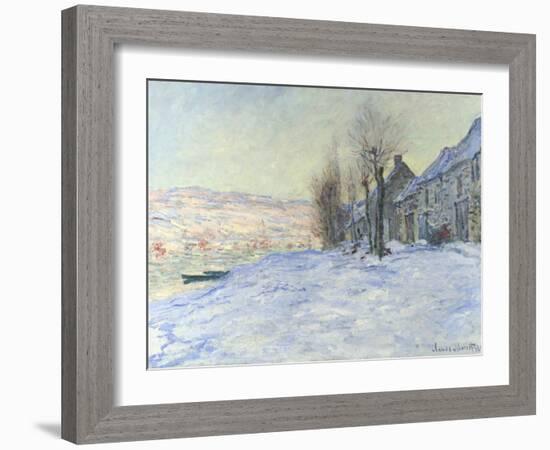 Lavacourt under Snow-Claude Monet-Framed Giclee Print