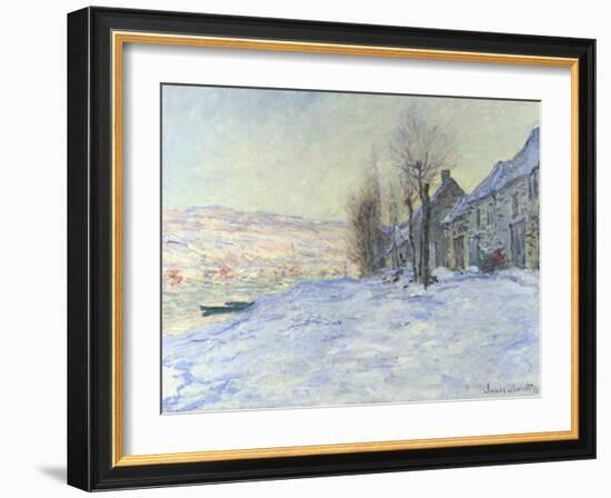 Lavacourt under Snow-Claude Monet-Framed Giclee Print