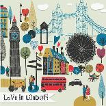 Colorful Illustration of London Landmarks-Lavandaart-Art Print