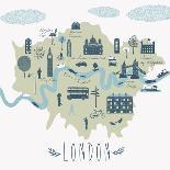 Colorful Illustration of London Landmarks-Lavandaart-Art Print