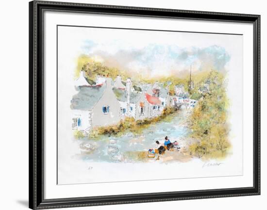 Lavandieres en Bretagne a Pont-Aven-Urbain Huchet-Framed Limited Edition