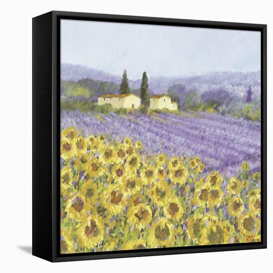 Lavender and Sunflowers, Provence-Hazel Barker-Framed Stretched Canvas