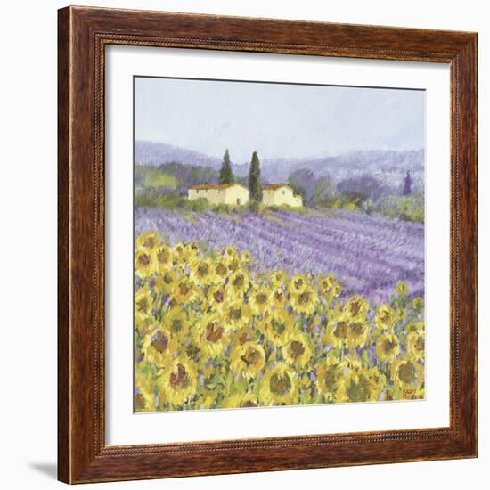 Lavender and Sunflowers, Provence-Hazel Barker-Framed Art Print