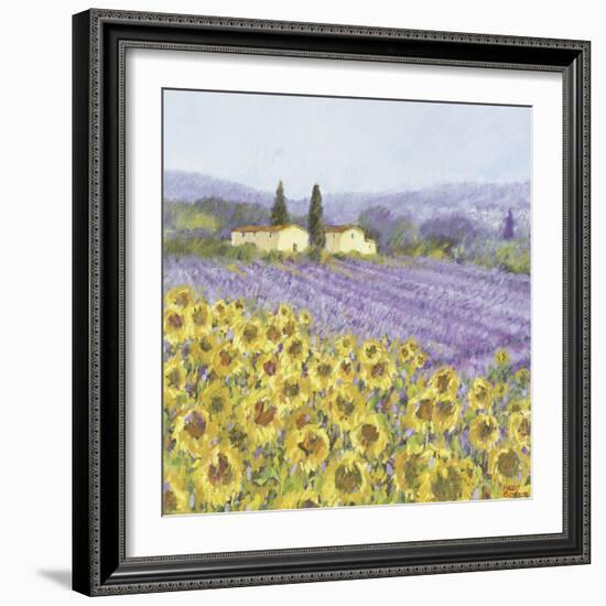 Lavender and Sunflowers, Provence-Hazel Barker-Framed Art Print