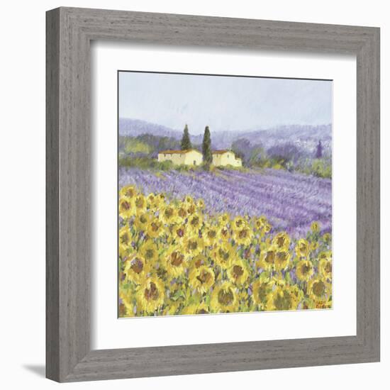 Lavender and Sunflowers, Provence-Hazel Barker-Framed Art Print