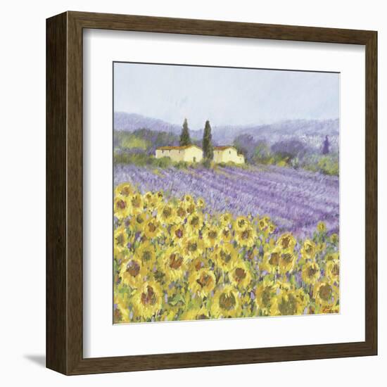 Lavender and Sunflowers, Provence-Hazel Barker-Framed Art Print