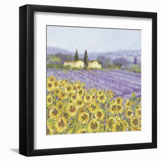 Lavender and Sunflowers, Provence-Hazel Barker-Framed Art Print