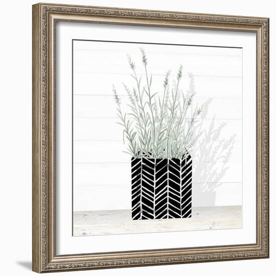 Lavender and Wood Square I-Janice Gaynor-Framed Art Print