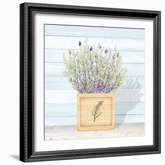 Lavender and Wood Square III-Janice Gaynor-Framed Art Print