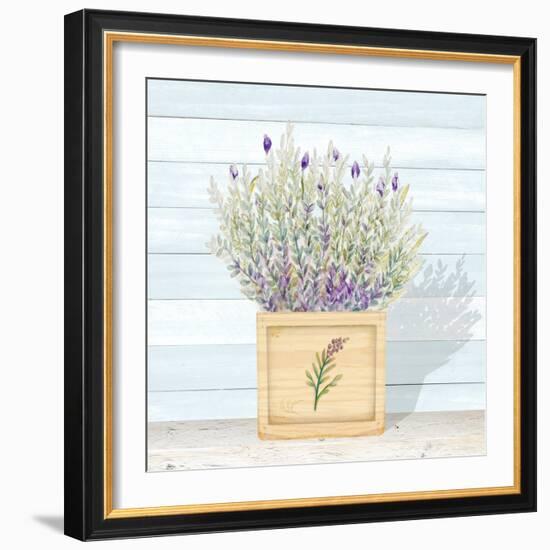 Lavender and Wood Square III-Janice Gaynor-Framed Art Print