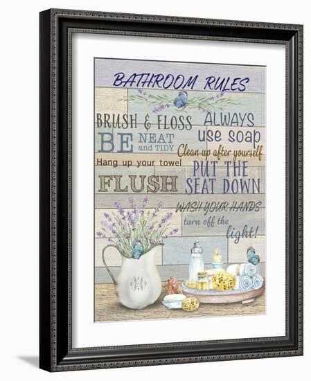 Lavender Bathroom Rules-Jean Plout-Framed Giclee Print