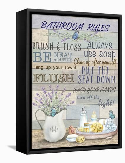 Lavender Bathroom Rules-Jean Plout-Framed Premier Image Canvas