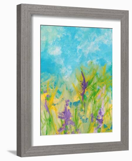 Lavender Blooms-Jan Weiss-Framed Art Print