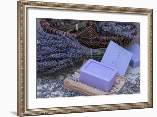 Lavender Blossoms, Lavender Soap, French-Andrea Haase-Framed Photographic Print