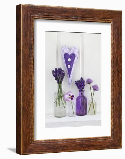 Lavender, Blossoms, Pansies, Chive Blossoms, Heart-Andrea Haase-Framed Photographic Print