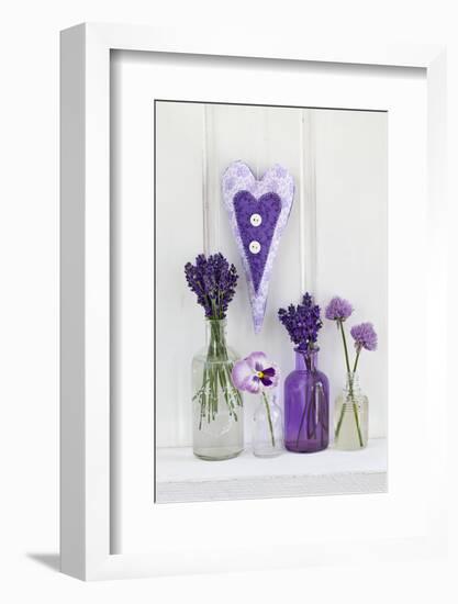 Lavender, Blossoms, Pansies, Chive Blossoms, Heart-Andrea Haase-Framed Photographic Print