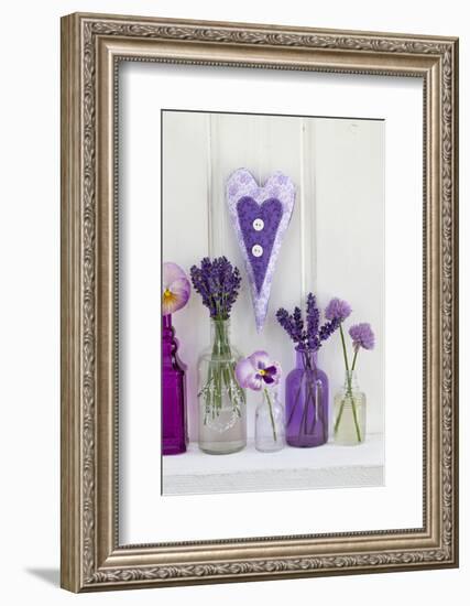 Lavender, Blossoms, Pansies, Chives Blossoms, Heart-Andrea Haase-Framed Photographic Print