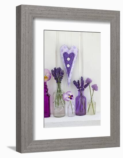 Lavender, Blossoms, Pansies, Chives Blossoms, Heart-Andrea Haase-Framed Photographic Print