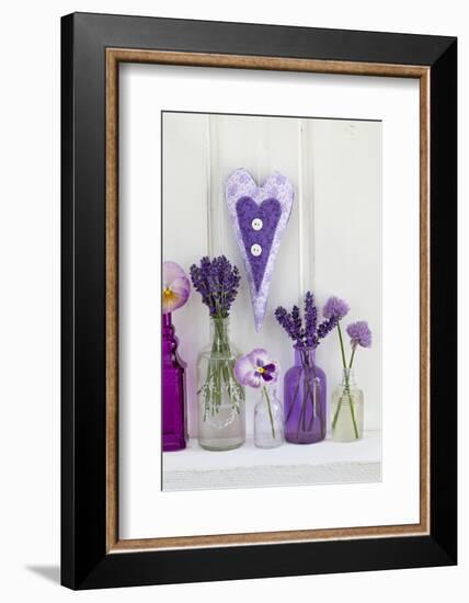 Lavender, Blossoms, Pansies, Chives Blossoms, Heart-Andrea Haase-Framed Photographic Print