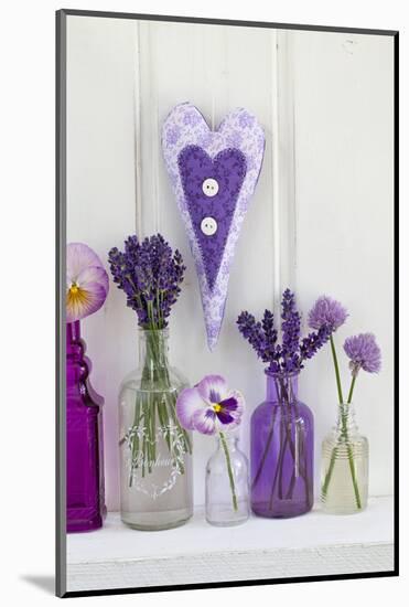 Lavender, Blossoms, Pansies, Chives Blossoms, Heart-Andrea Haase-Mounted Photographic Print