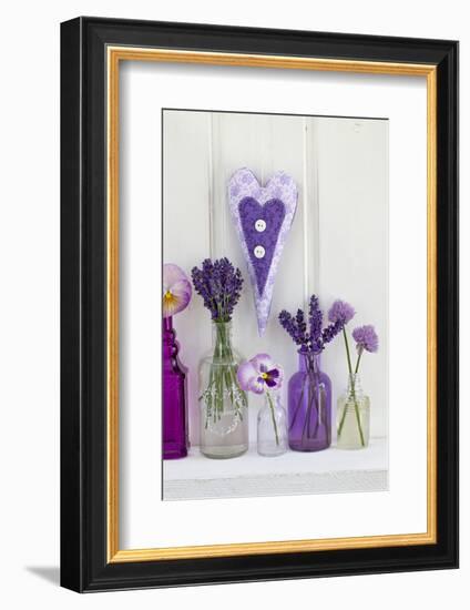 Lavender, Blossoms, Pansies, Chives Blossoms, Heart-Andrea Haase-Framed Photographic Print