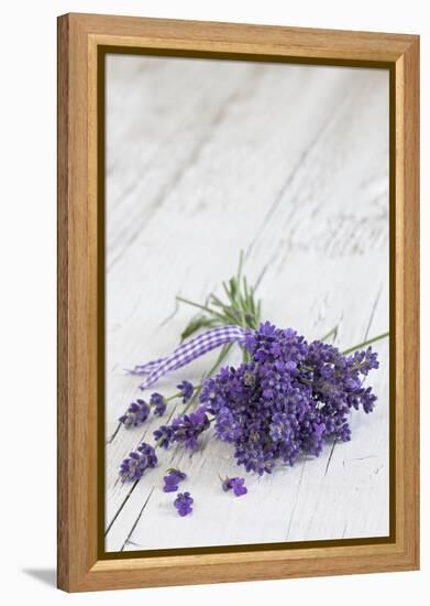 Lavender, Blossoms, Smell, Bunch, Wood-Andrea Haase-Framed Premier Image Canvas