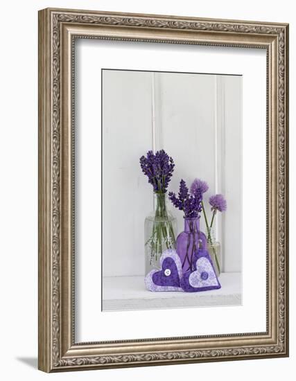 Lavender, Blossoms, Smell, Heart, Chives Blossoms-Andrea Haase-Framed Photographic Print