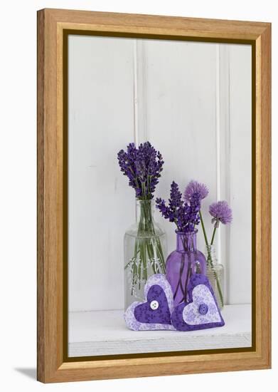 Lavender, Blossoms, Smell, Heart, Chives Blossoms-Andrea Haase-Framed Premier Image Canvas