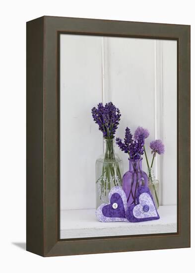 Lavender, Blossoms, Smell, Heart, Chives Blossoms-Andrea Haase-Framed Premier Image Canvas