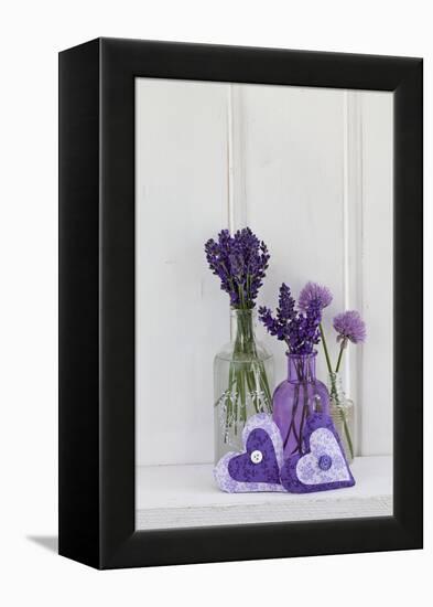 Lavender, Blossoms, Smell, Heart, Chives Blossoms-Andrea Haase-Framed Premier Image Canvas