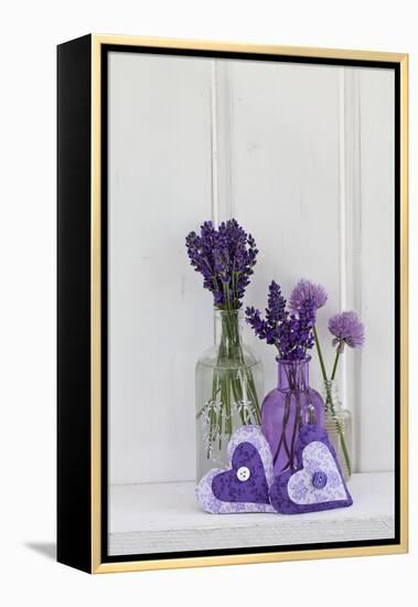 Lavender, Blossoms, Smell, Heart, Chives Blossoms-Andrea Haase-Framed Premier Image Canvas